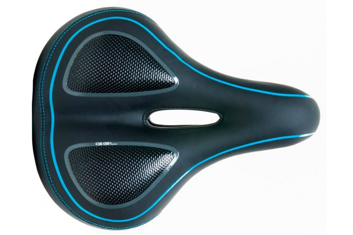 Selim MTB Anatômico Gel Preto / Azul...