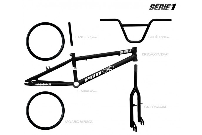 Kit BMX Série 1 Preto - Pro-X