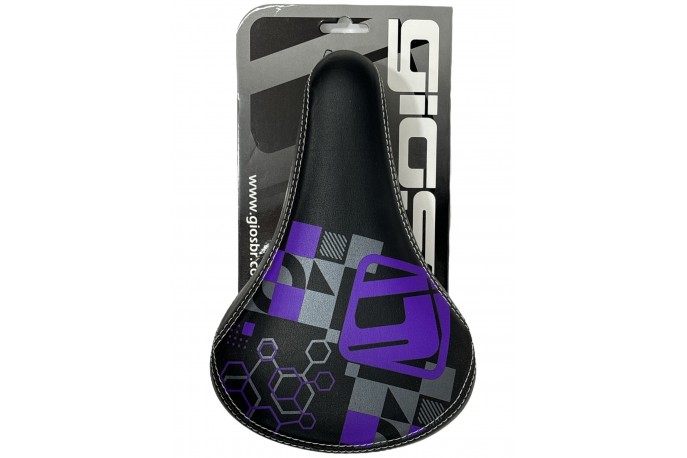 Selim BMX GI-1109 Preto Logo Roxo Gios