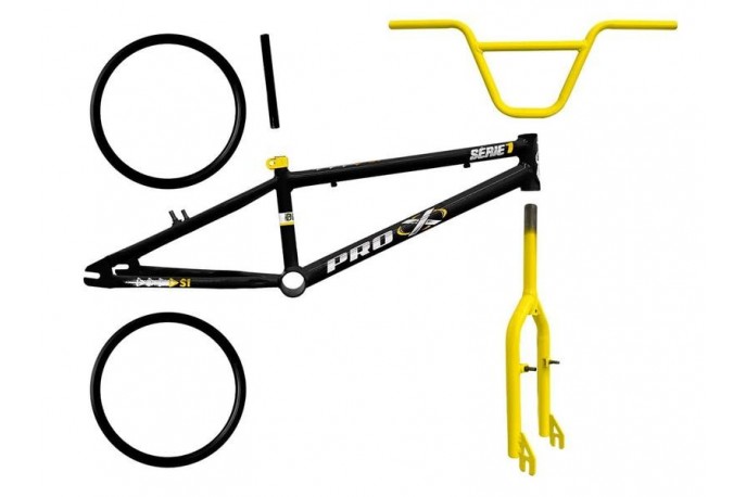 Kit BMX Série 1 Preto - Amarelo - Pro-X